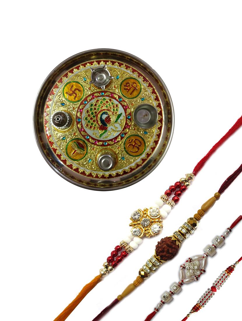 Decorative Rakhi with Pooja Thali - 15371463 - Zoom Image - 1