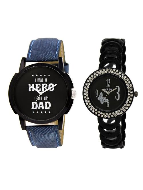 lorem lr7-201 blue & black round boy's & girl's wrist watch - 15373387 - Standard Image - 1