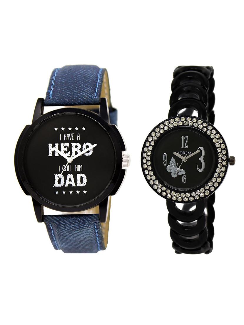 lorem lr7-201 blue & black round boy's & girl's wrist watch - 15373387 - Zoom Image - 1