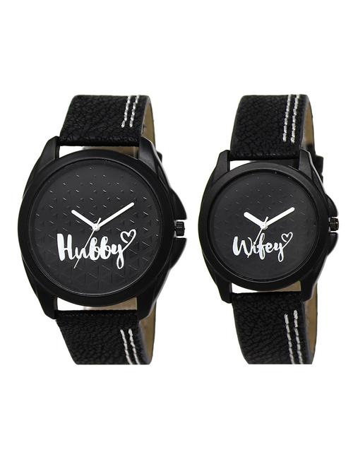 lorem lr31-234 black round boy's & girl's leather wrist watch - 15374351 - Standard Image - 1