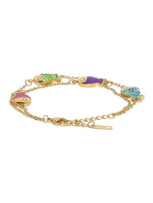gold metal links bracelet - 15375525 - Standard Image - 4