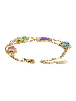gold metal links bracelet - 15375525 - Standard Image - 5