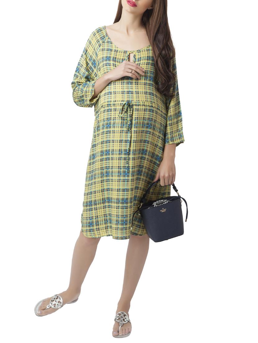 Checkered maternity wear dress - 15376015 - Zoom Image - 1