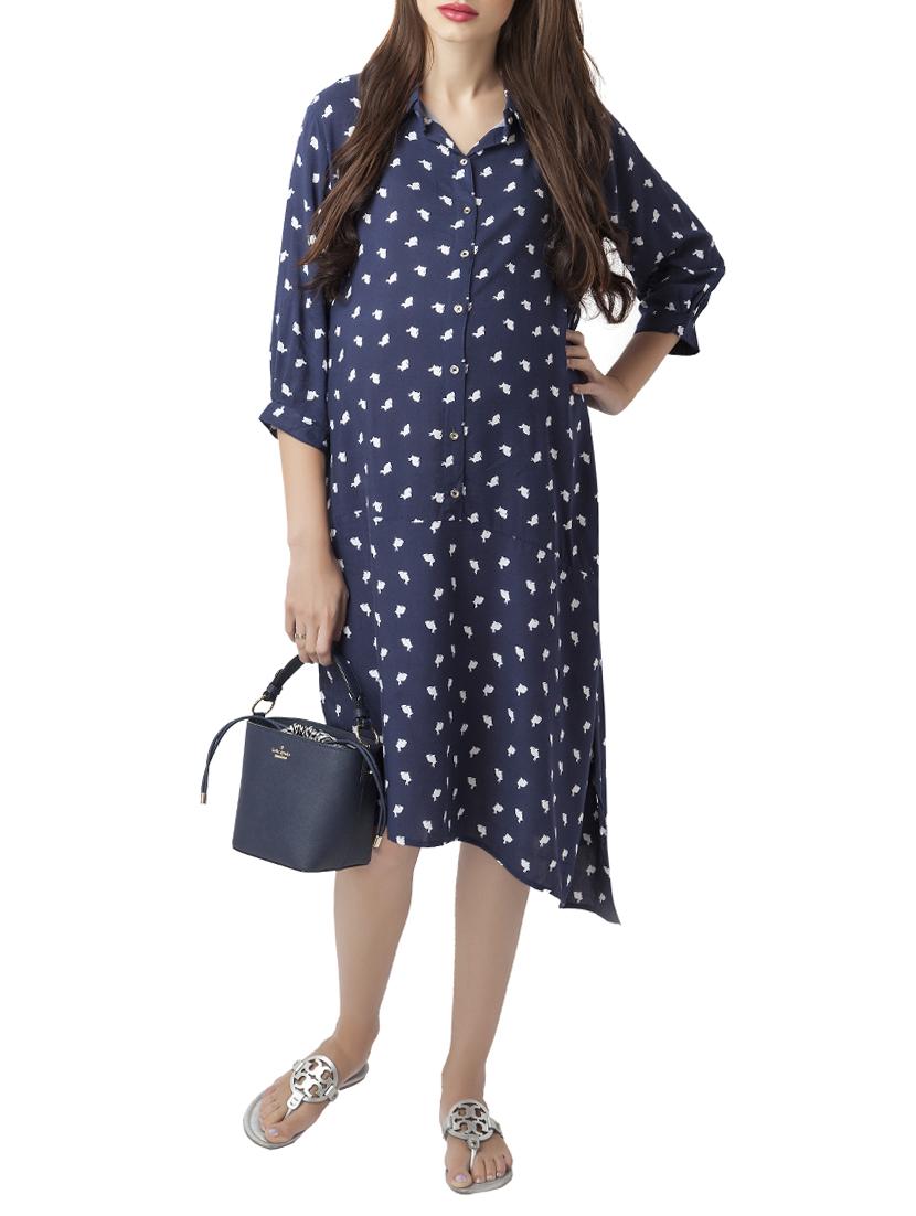 printed asymmetric maternity wear dress - 15376025 - Zoom Image - 1