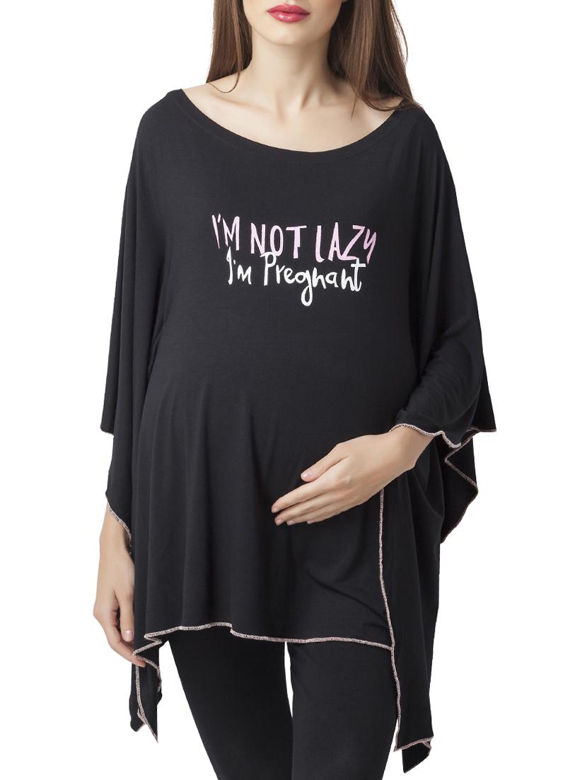 Printed maternity wear poncho - 15376028 - Zoom Image - 1