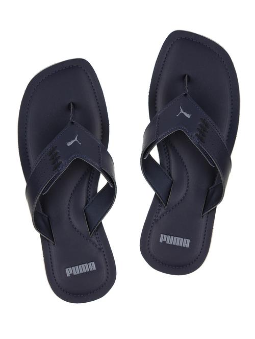 navy Leatherette toe separator slippers - 15376582 - Very Small Image - 1
