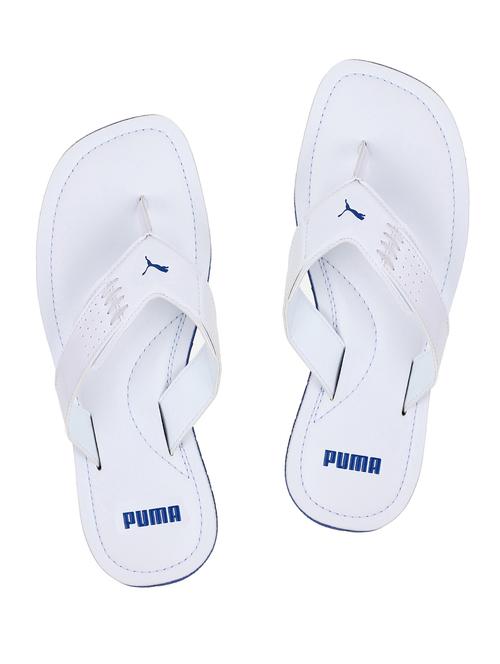 white leatherette toe separator slippers - 15376584 - Very Small Image - 1