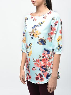 floral boat neck top - 15376811 - Standard Image - 5