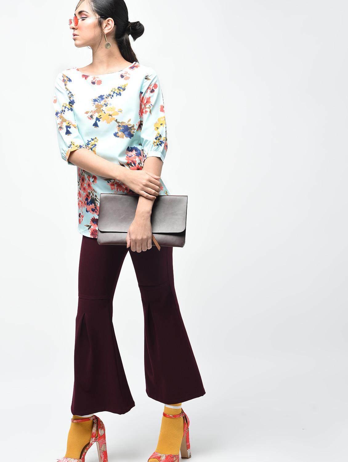 floral boat neck top - 15376811 - Zoom Image - 1