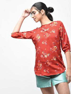 floral rounded hem tunic - 15376814 - Standard Image - 3