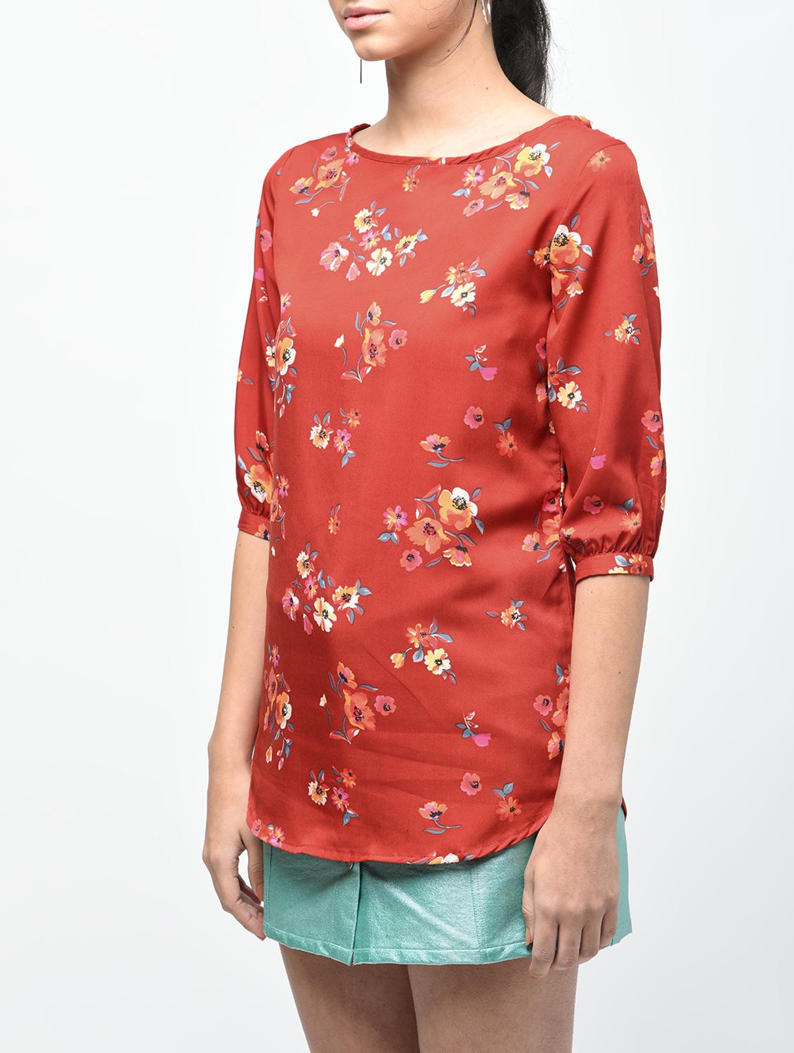 floral rounded hem tunic - 15376814 - Zoom Image - 5