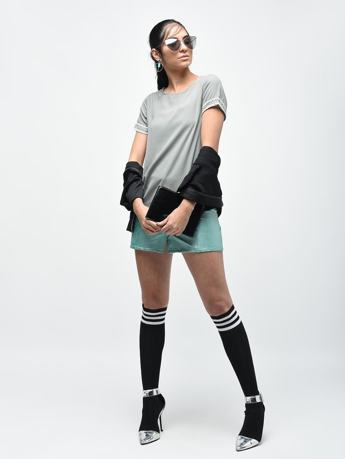 lace trim detail top - 15376817 - Zoom Image - 1