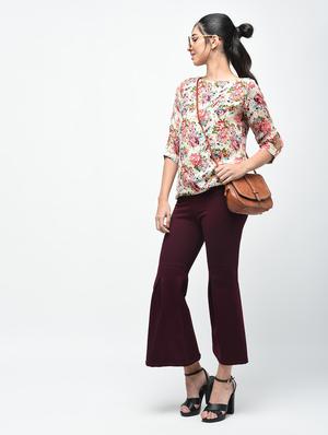 floral boat neck tunic - 15376820 - Standard Image - 4
