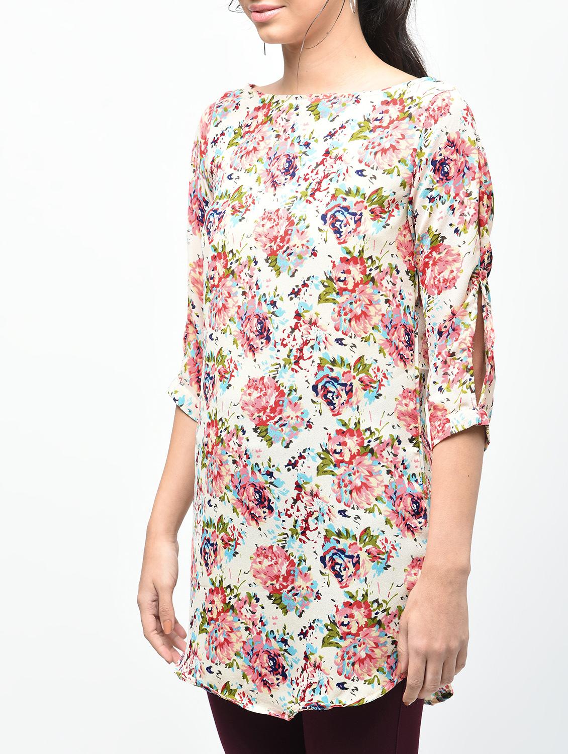 floral boat neck tunic - 15376820 - Zoom Image - 5
