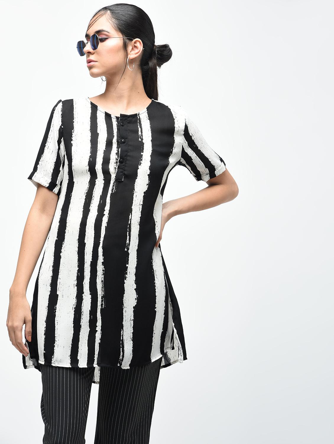 striped a-line tunic - 15376834 - Zoom Image - 2