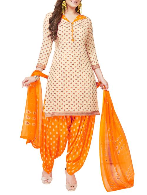 floral print unstitched salwar suit - 15378517 - Standard Image - 1