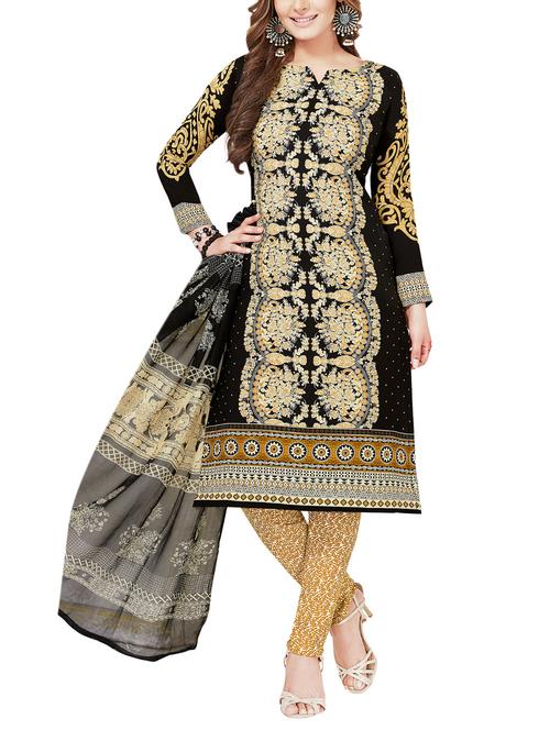 printed unstitched churidaar suit - 15378531 - Standard Image - 1