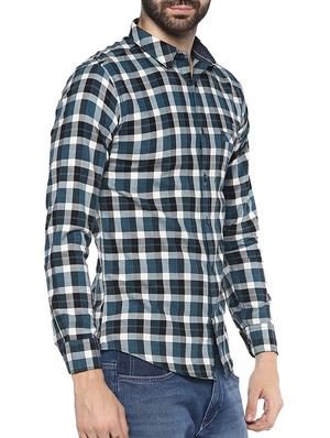 blue cotton casual shirt - 15378741 - Standard Image - 2