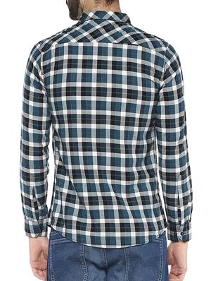 blue cotton casual shirt - 15378741 - Standard Image - 3