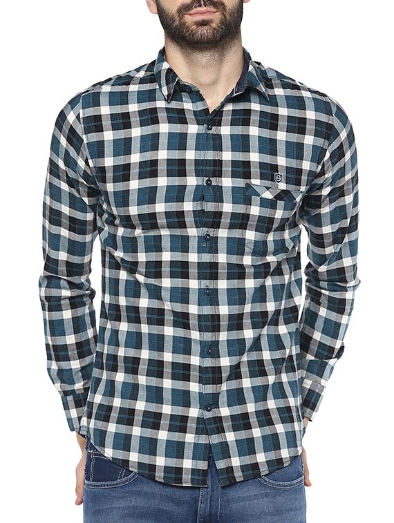 blue cotton casual shirt - 15378741 - Zoom Image - 1