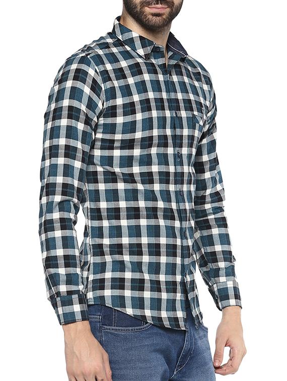 blue cotton casual shirt - 15378741 - Zoom Image - 2