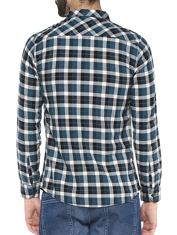 blue cotton casual shirt - 15378741 - Zoom Image - 3