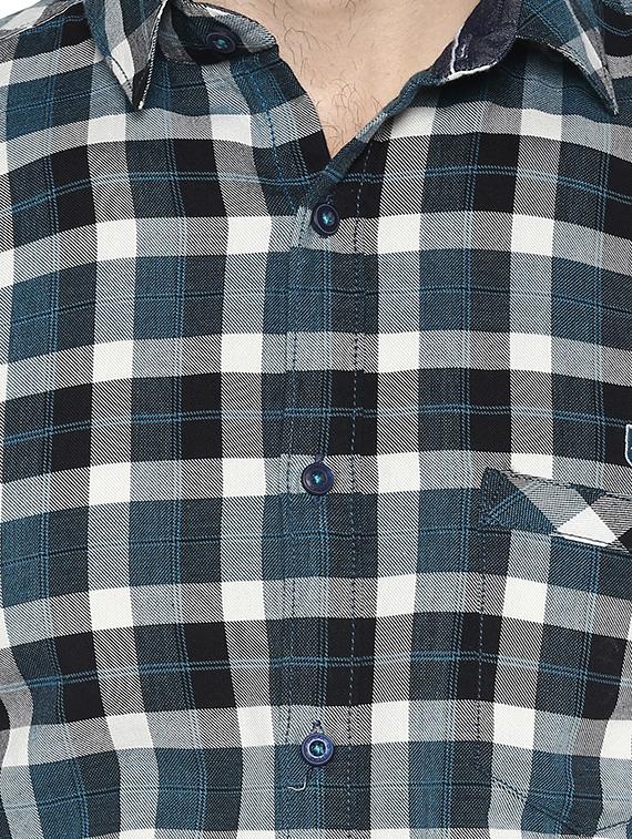 blue cotton casual shirt - 15378741 - Zoom Image - 4