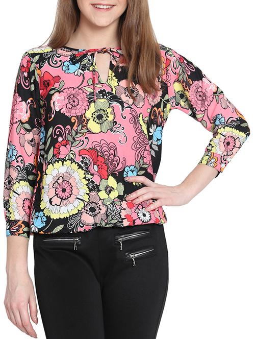 tie-up neck floral top - 15381962 - Very Small Image - 1