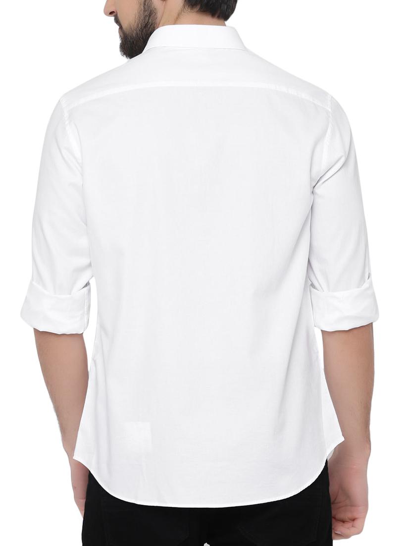 white solid casual shirt - 15383027 - Zoom Image - 3