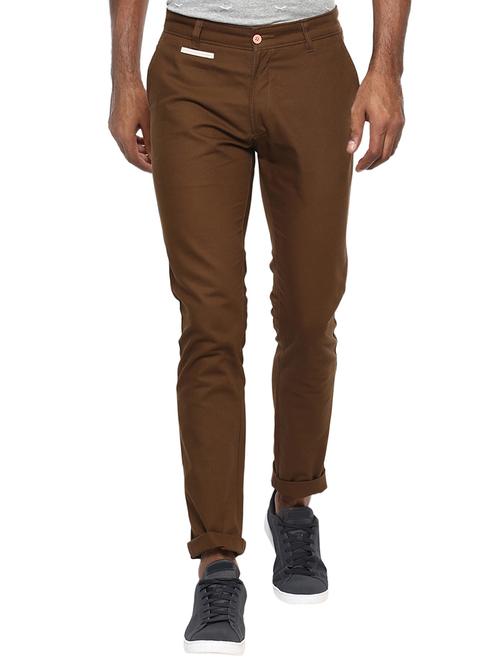 brown cotton chinos casual trousers - 15383692 - Standard Image - 1