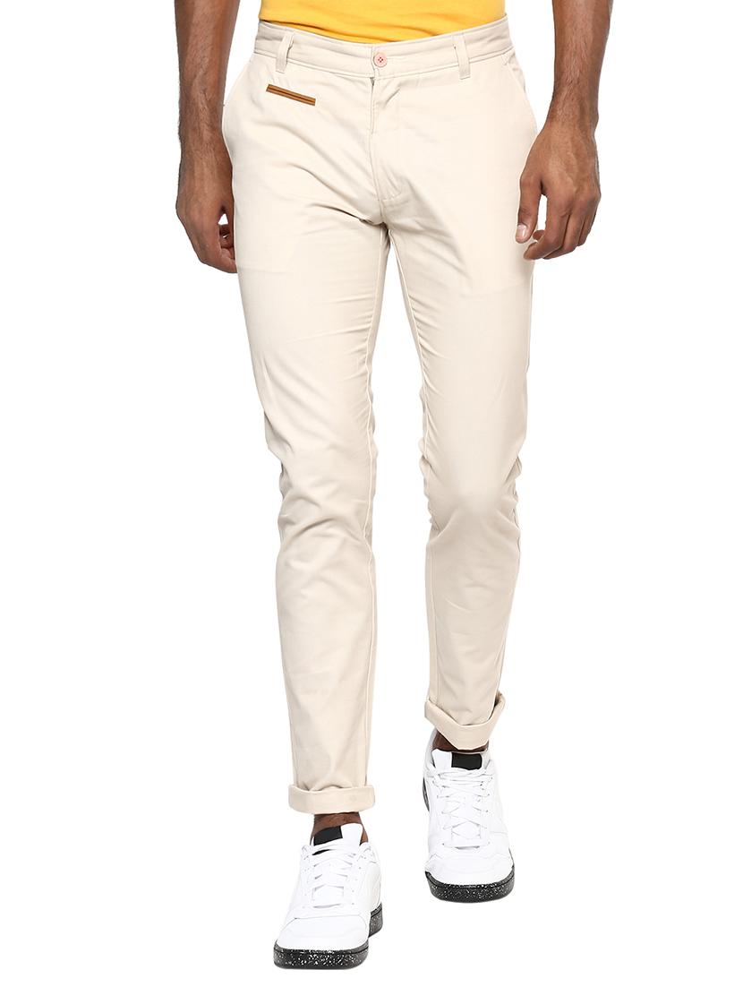 beige cotton chinos casual trousers - 15383710 - Zoom Image - 1