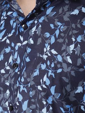blue cotton blend casual shirt - 15383736 - Standard Image - 4