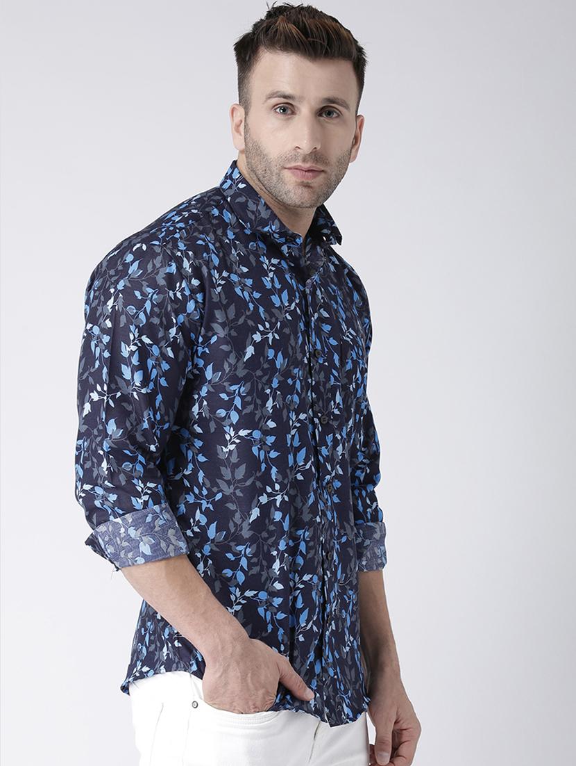blue cotton blend casual shirt - 15383736 - Zoom Image - 2