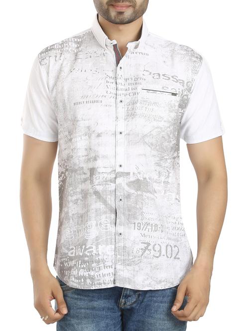 white cotton casual shirt - 15383766 - Standard Image - 1