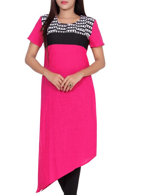 asymmetric printed kurta - 15383818 - Standard Image - 1