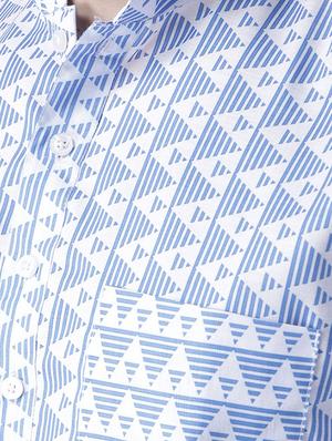 blue cotton short kurta - 15384236 - Standard Image - 4
