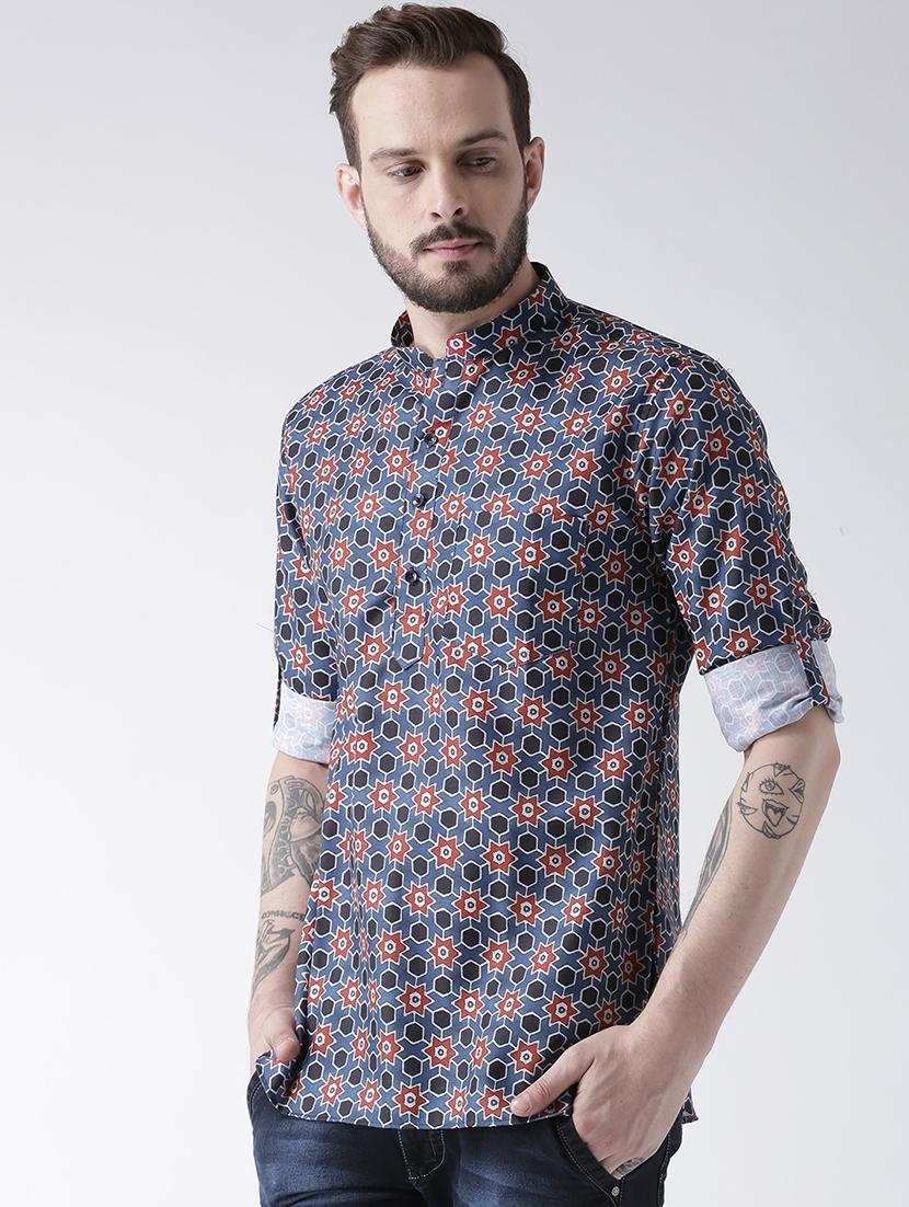 blue cotton short kurta - 15384244 - Zoom Image - 2