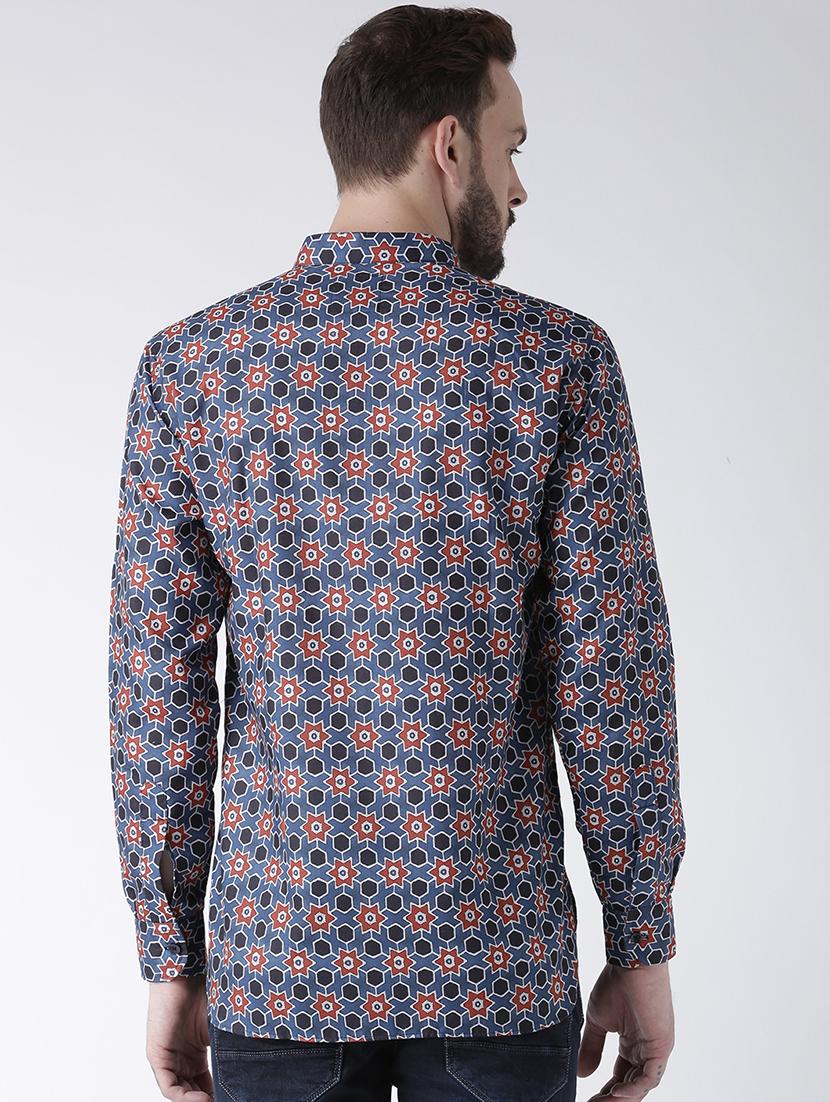 blue cotton short kurta - 15384244 - Zoom Image - 3