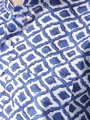 blue cotton short kurta - 15384245 - Standard Image - 4
