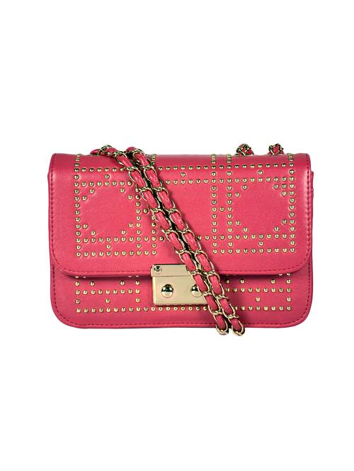 pink leatherette (pu) regular sling bag - 15384499 - Standard Image - 1