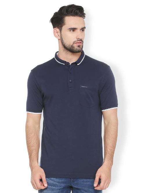 navy blue cotton pocket t-shirt - 15384757 - Standard Image - 1