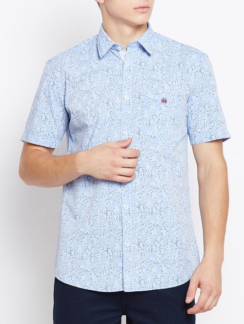 light blue cotton casual shirt - 15385303 - Standard Image - 1