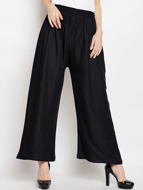 elasticated waist straight palazzo - 15385431 - Very Small Image - 1