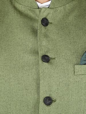 green cotton nehru jacket - 15385845 - Standard Image - 4