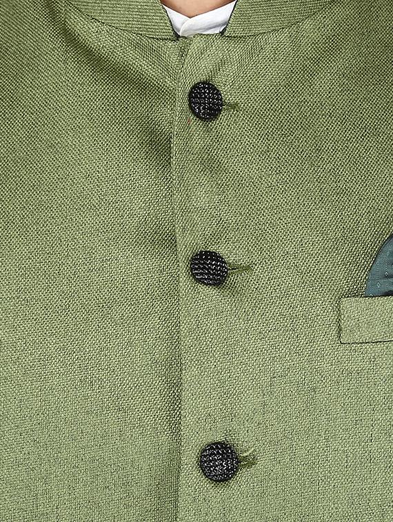 green cotton nehru jacket - 15385845 - Zoom Image - 4