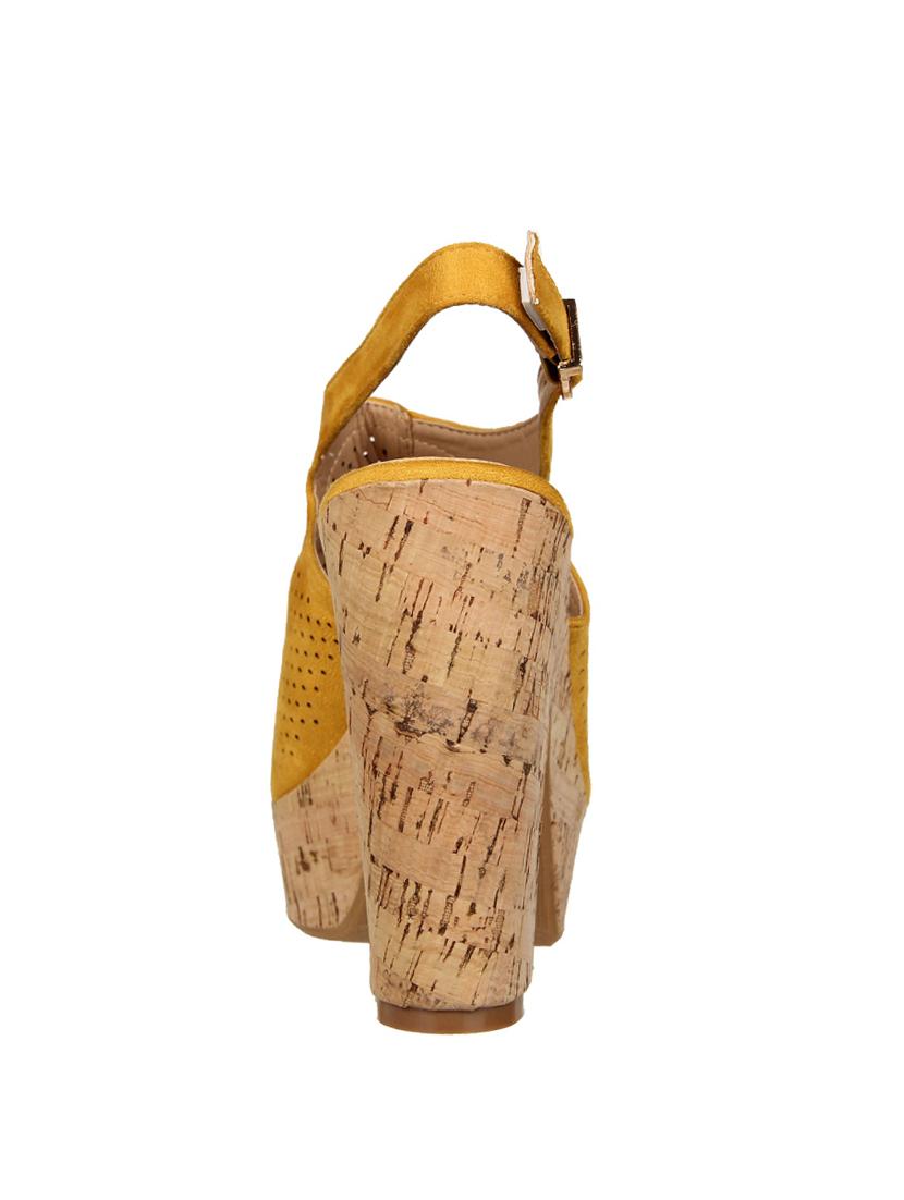 yellow suede ankle strap sandals - 15386135 - Zoom Image - 3