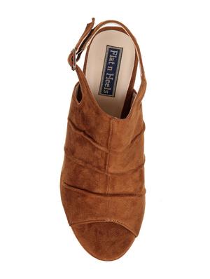 tan suede ankle strap sandals - 15386137 - Standard Image - 4