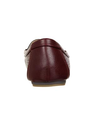maroon leatherette slip on loafers - 15386182 - Standard Image - 3