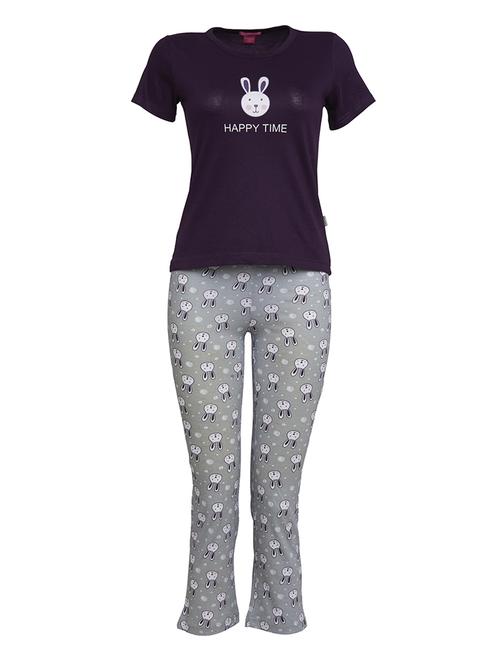 purple cotton pyjama set - 15386395 - Standard Image - 1