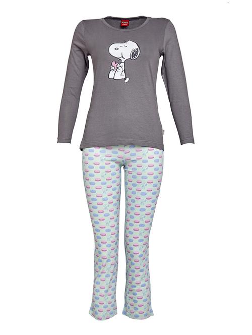 grey cotton pyjama set - 15386397 - Standard Image - 1